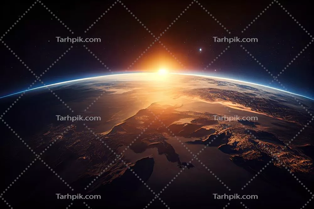 عکس نمایی زیبا از سیاره زمین از فضا در زمان طلوع و غروب خورشید