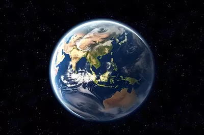 عکس تصویری زیبا از سیاره زمین در فضا با طراحی هوش مصنوعی