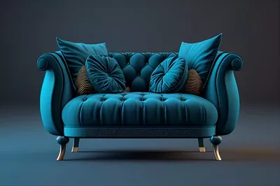 عکس مبل آبی زیبا و مدرن با طراحی خلاقانه و جذاب