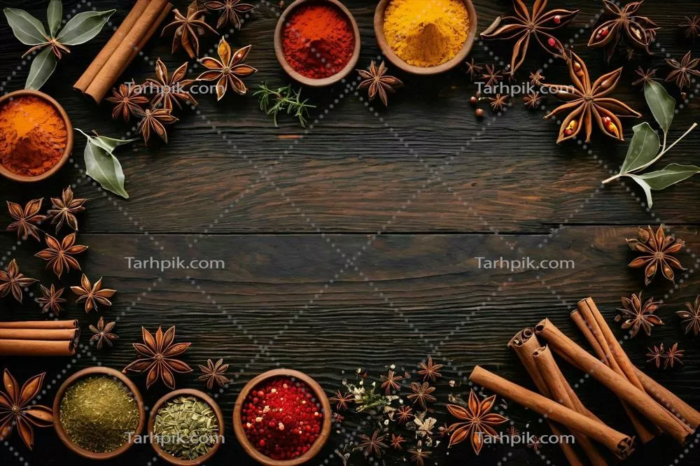 عکس نمایشگاه جذاب ادویه جات و گیاهان معطر با طراحی هوش مصنوعی