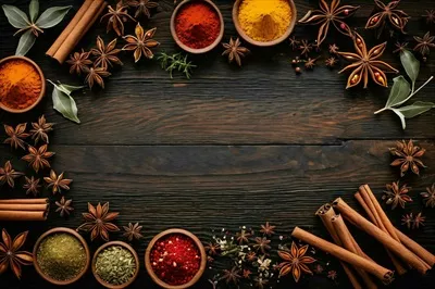 عکس نمایشگاه جذاب ادویه جات و گیاهان معطر با طراحی هوش مصنوعی