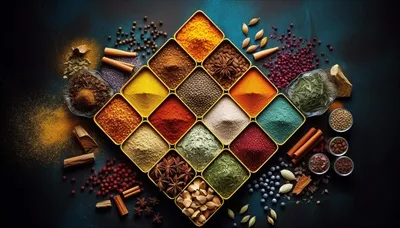 عکس دسر شکلاتی گورمت بر روی میز چوبی با تزئینات ادویه ای