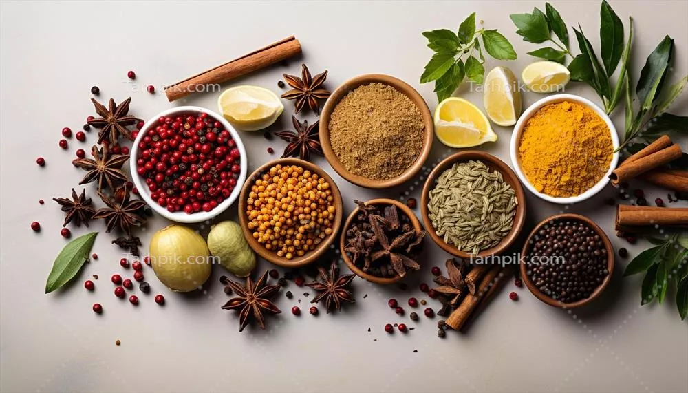 عکس ادویه های معطر تولید شده توسط هوش مصنوعی برای بهبود طعم غذاها