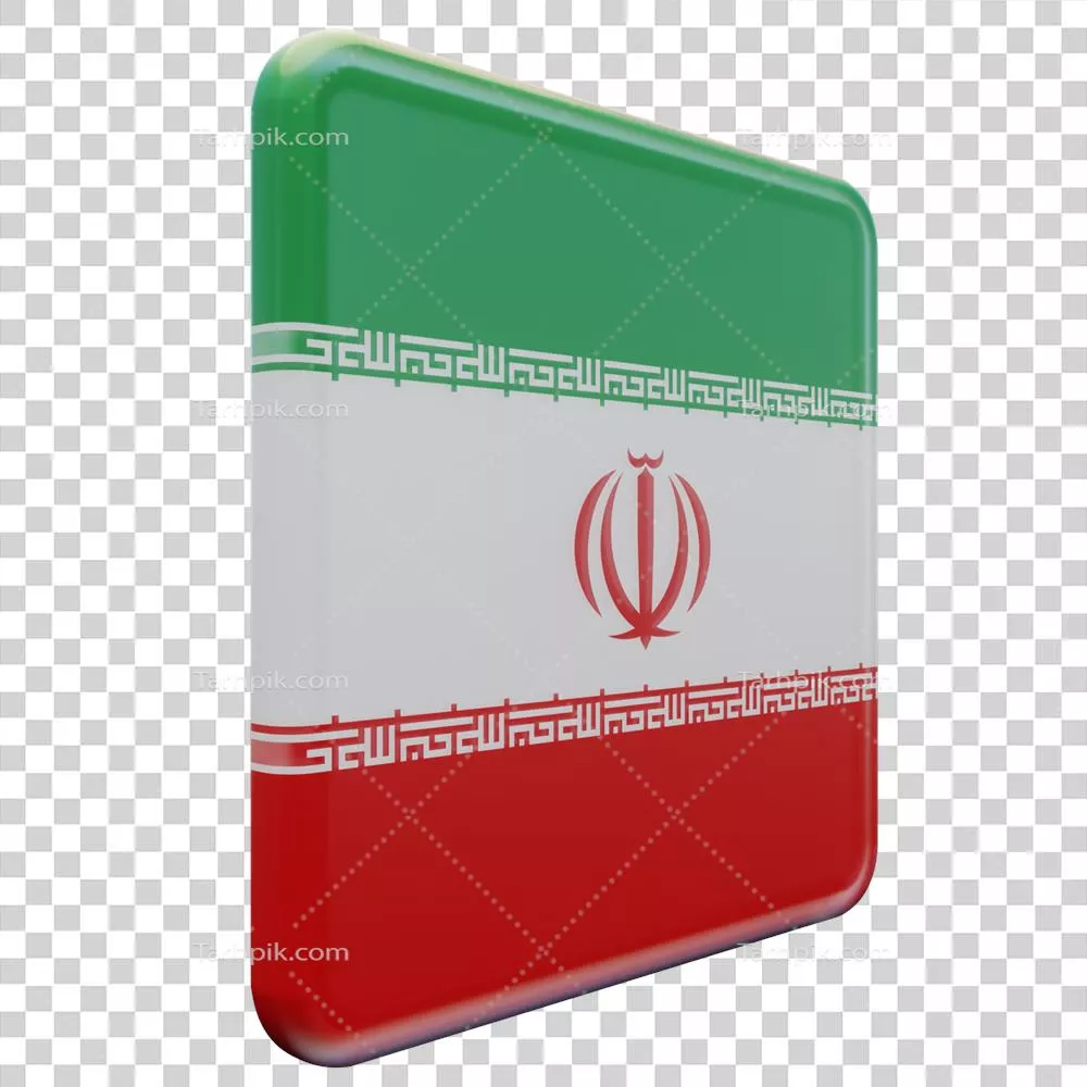 عکس دوربری پرچم سه بعدی و بافت دار ایران با جلوه های براق و زیبا