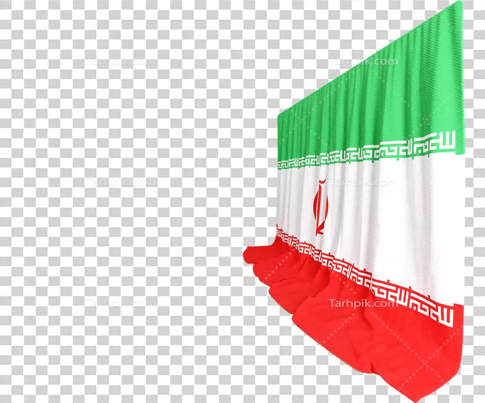 عکس دوربری پرده سه بعدی با پرچم ایران که نماد فرهنگ غنی کشور است