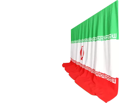 عکس دوربری پرده سه بعدی با پرچم ایران که نماد فرهنگ غنی کشور است