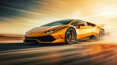 عکس تصویری از یک سوپرکار در حال سرعت با طراحی جذاب و مدرن