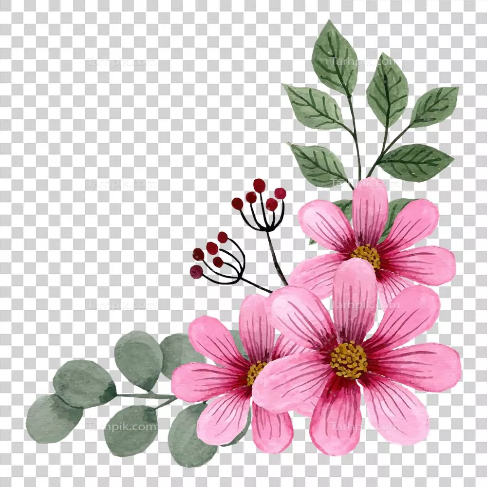 عکس دوربری تصویر زیبا و هنری از دسته گل با طراحی شفاف و پس زمینه شفاف
