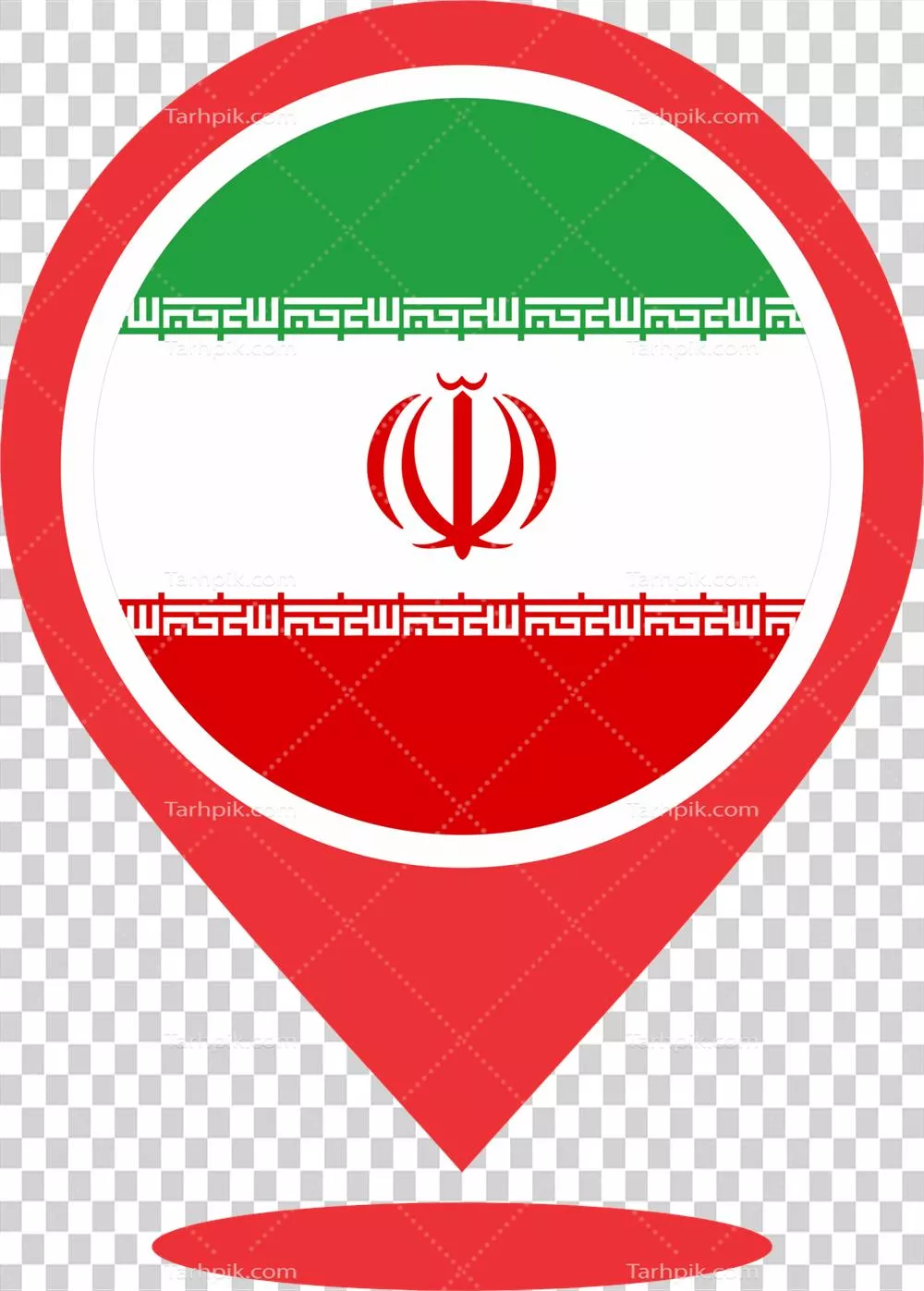 عکس دوربری نقشه ایران با نشان پرچم و موقعیت جغرافیایی آن