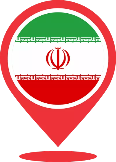 عکس دوربری نقشه ایران با نشان پرچم و موقعیت جغرافیایی آن