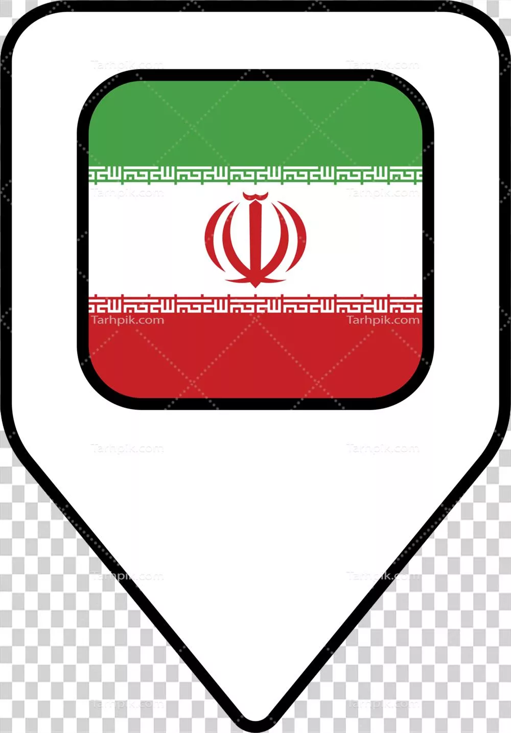 عکس دوربری نقشه و پرچم ایران به همراه آیکون موقعیت یابی طراحی شده