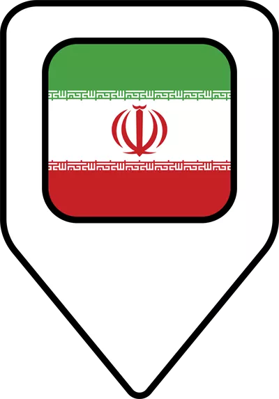 عکس دوربری نقشه و پرچم ایران به همراه آیکون موقعیت یابی طراحی شده