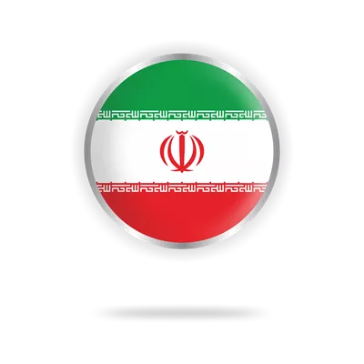 عکس دوربری طراحی دایره پرچم ایران با پس زمینه شفاف و قاب نقره ای
