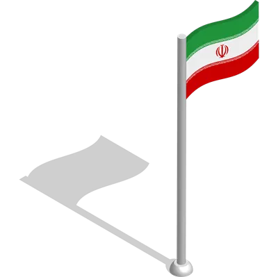 عکس دوربری پرچم جمهوری اسلامی ایران در حال اهتزاز بر روی میله پرچم