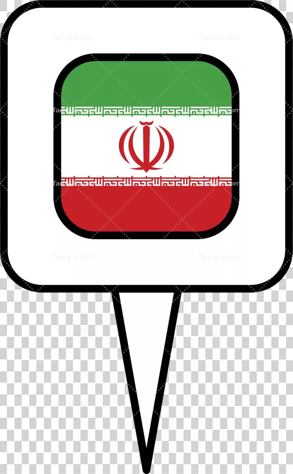 عکس دوربری نماد پرچم ایران: آیکون پین مکان برای نمایش هویت ملی
