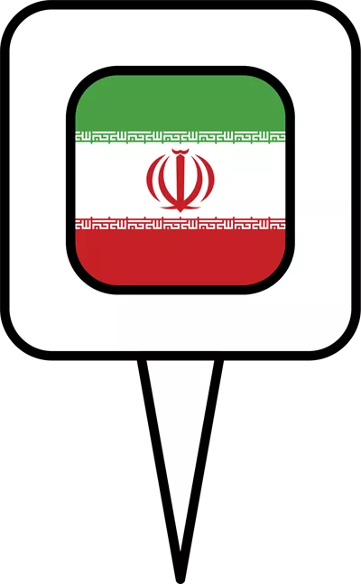 عکس دوربری نماد پرچم ایران: آیکون پین مکان برای نمایش هویت ملی