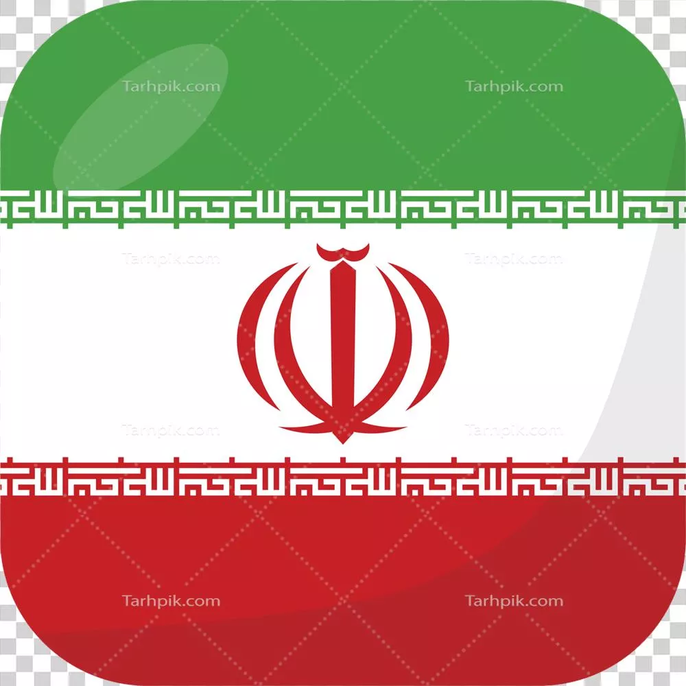 عکس دوربری پرچم ایران به سبک کارتونی سه بعدی با طراحی جذاب و رنگارنگ
