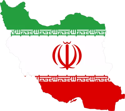 عکس دوربری نقشه ایران با پرچم و نشانگر موقعیت جغرافیایی