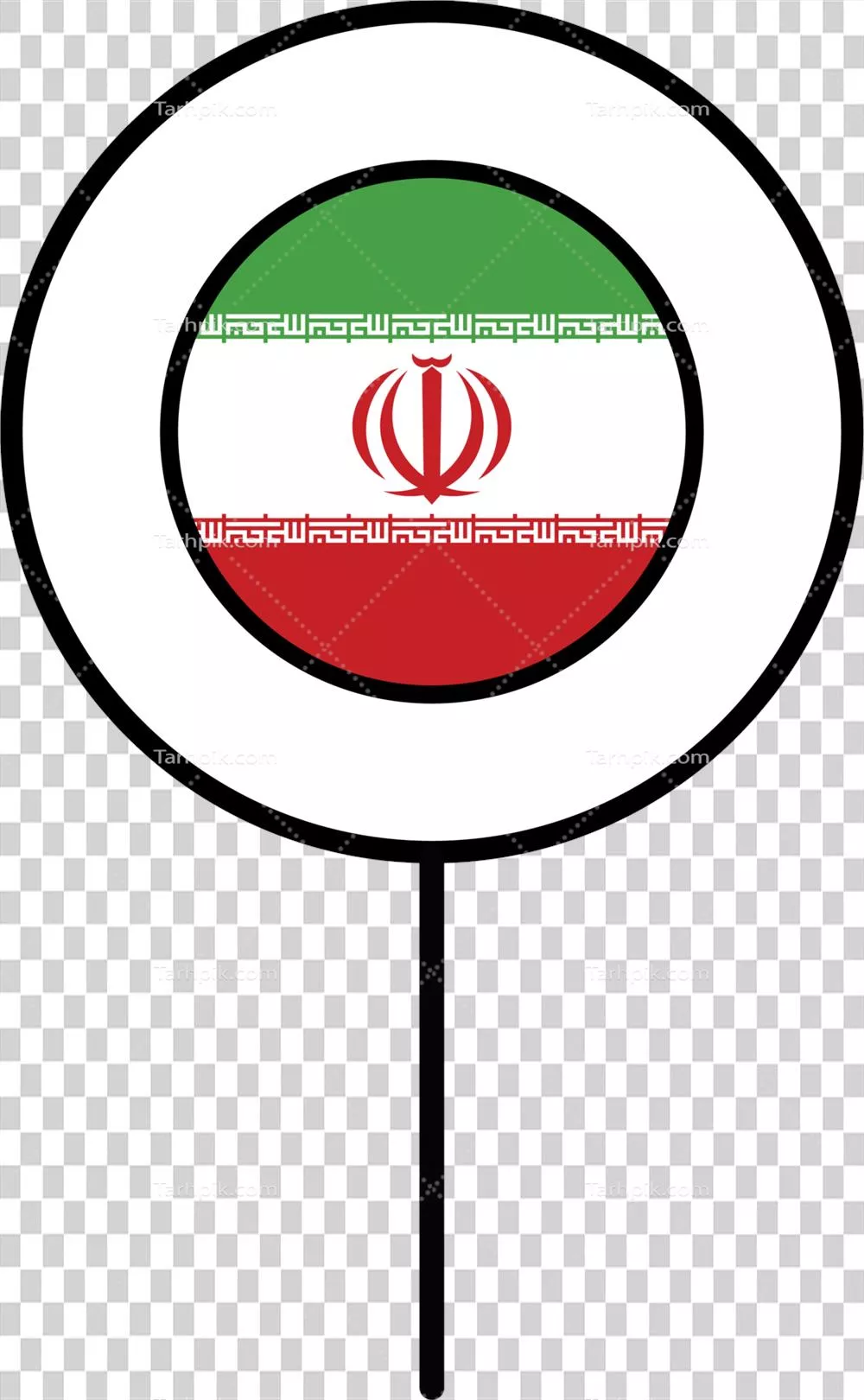 عکس دوربری پرچم ایران در قالب آیکون دایره ای با طراحی زیبا و جذاب