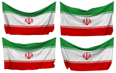 عکس دوربری پرچم ایران با طراحی سه بعدی و حالت های مختلف در حال اهتزاز