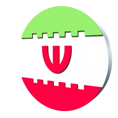 عکس دوربری نماد پرچم ایران به صورت سه بعدی و شفاف برای استفاده در طراحی ها