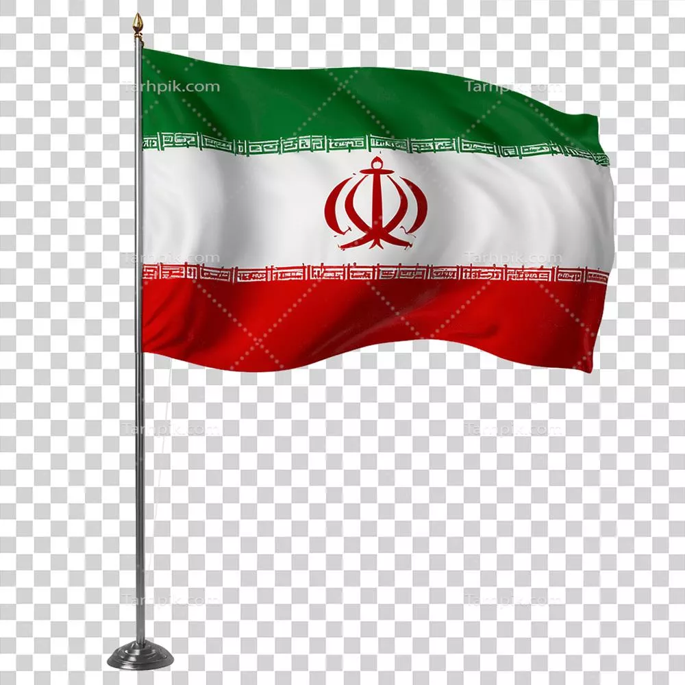 عکس دوربری پرچم ایران با طراحی هوش مصنوعی در پس زمینه شفاف