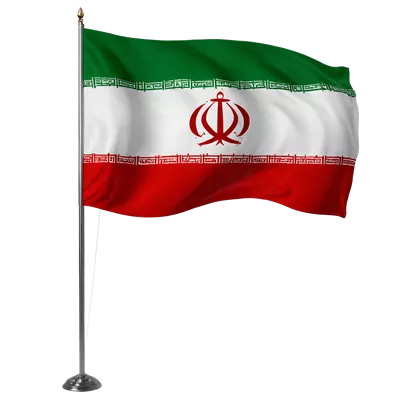 عکس دوربری پرچم ایران با طراحی هوش مصنوعی در پس زمینه شفاف