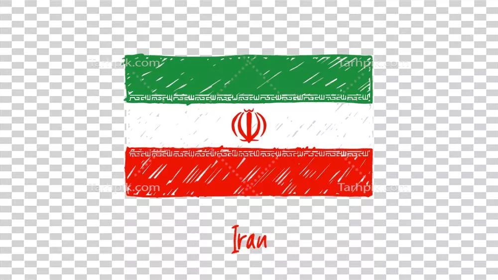 عکس دوربری پرچم ملی ایران به صورت طراحی رنگی با پس زمینه شفاف