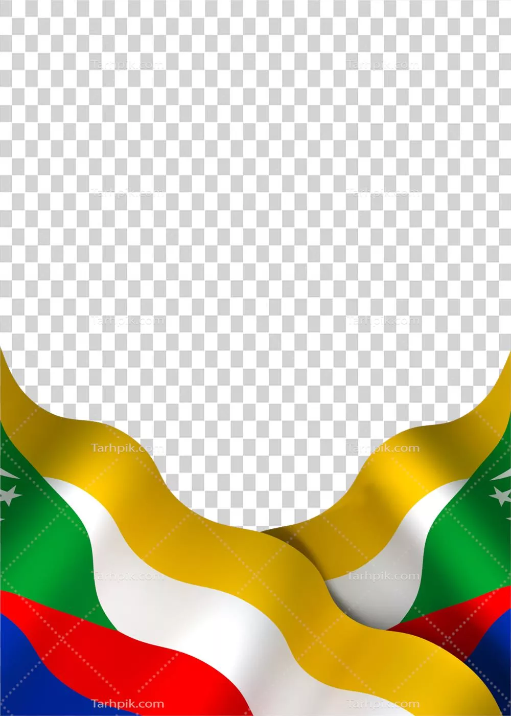 عکس دوربری طراحی المان پرچم کومور برای روز ملی استقلال با ربان زیبا