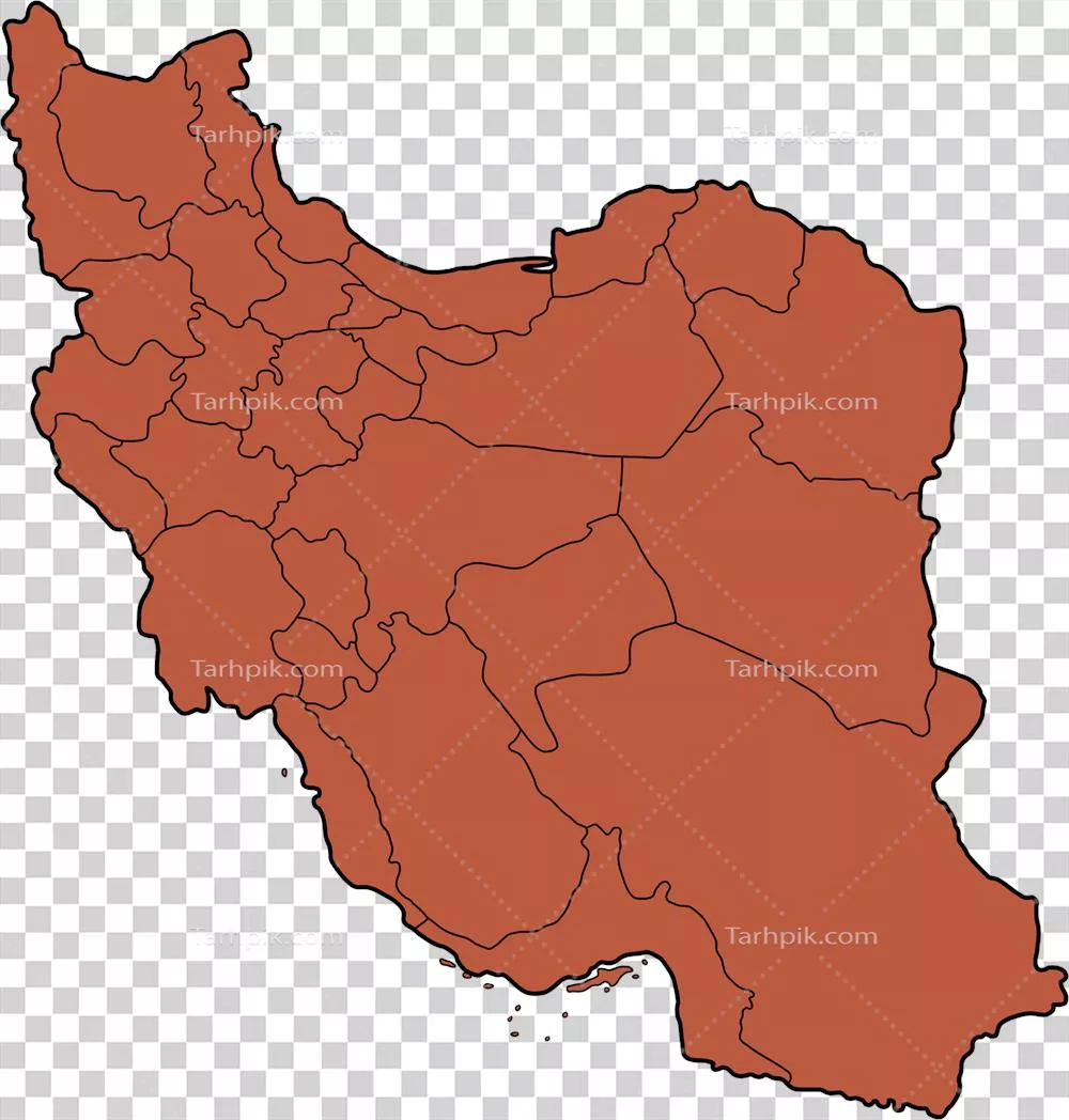 عکس دوربری نقشه ایران به صورت طراحی آزاد و بدون حاشیه نویسی