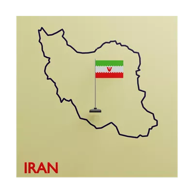 عکس دوربری نقشه ایران به صورت سه بعدی با طراحی جذاب و مدرن