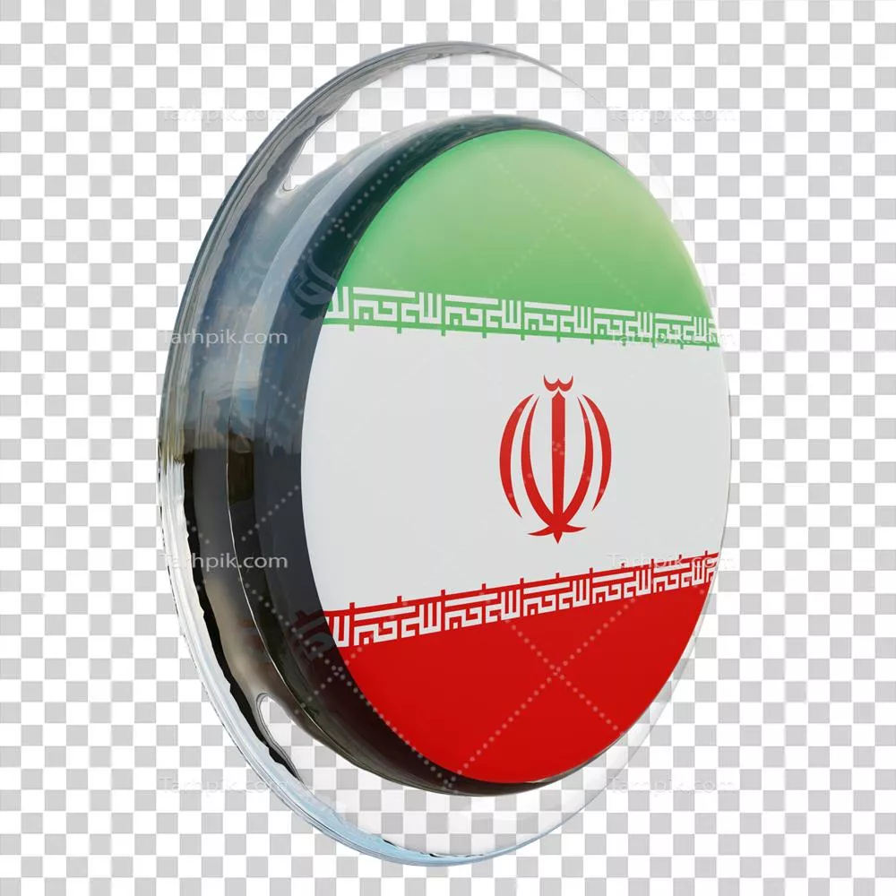 عکس دوربری پرچم ایران با طراحی سه بعدی و بافت براق در نمای چپ
