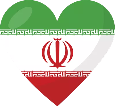 عکس دوربری پرچم ایران در قالب قلب با طراحی سه بعدی و جذاب