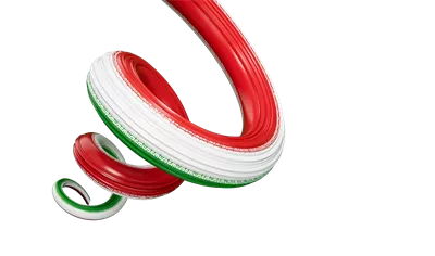 عکس دوربری تصویری زیبا از پرچم ایران به شکل نوار پیچیده و سه بعدی