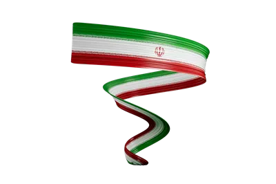 عکس دوربری تصویری زیبا از پرچم ایران به شکل نوار پیچیده و سه بعدی