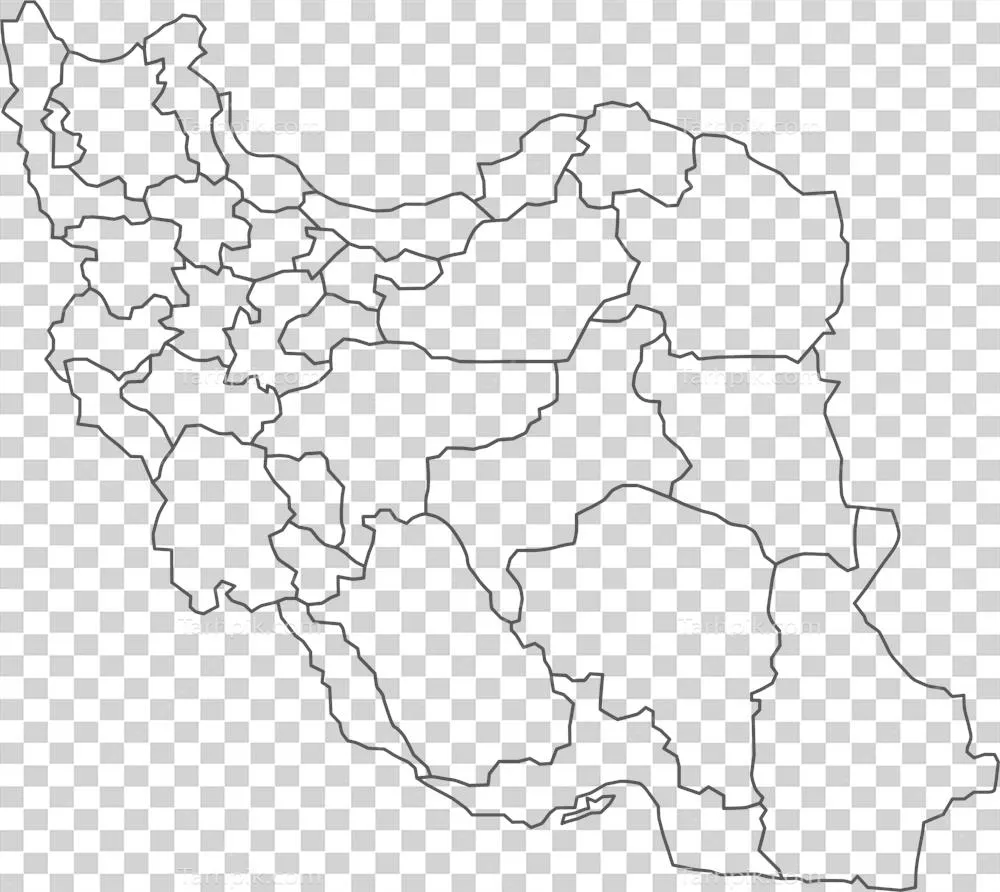 عکس دوربری نقشه ای دقیق از ایران با جزئیات کامل و طراحی زیبا