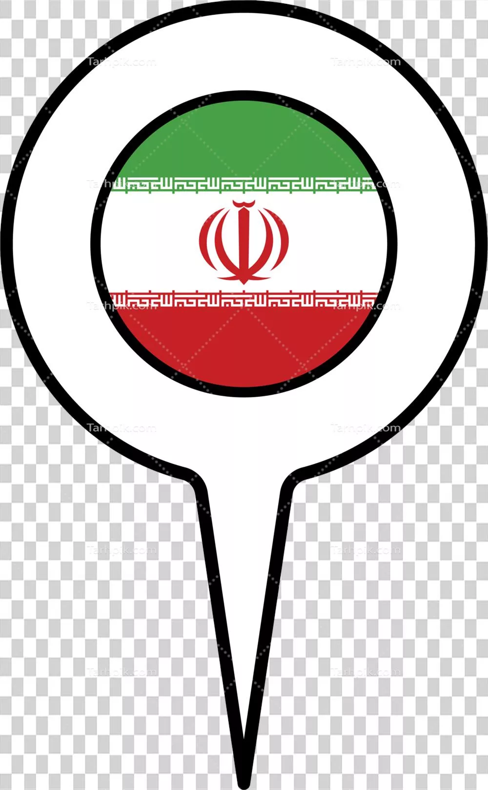 عکس دوربری نقشه ایران با نشانگر پرچم: نمادی از هویت ملی و فرهنگی