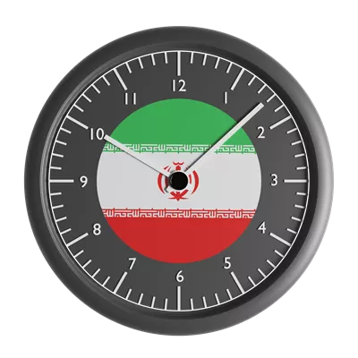 عکس دوربری ساعت دیواری با طراحی پرچم ایران به صورت گرافیکی و زیبا