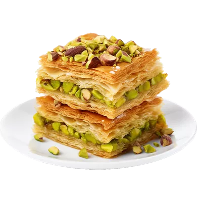 عکس دوربری تصاویر باقلواهای خوشمزه و زیبا با طراحی هوش مصنوعی بر روی پس زمینه شفاف