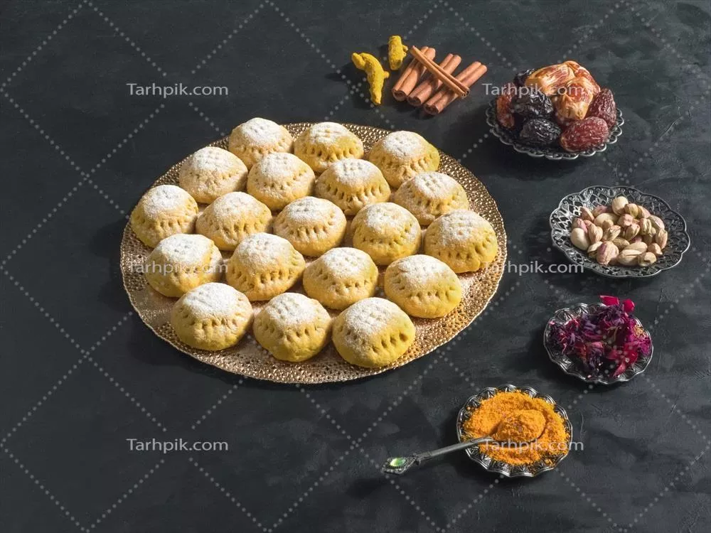 عکس طرز تهیه کوکی های مصری با زردچوبه برای جشن فطر و رمضان