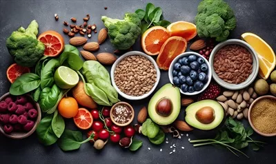 عکس غذاهای سالم و مغذی: میوه ها، سبزیجات و دانه های فوق العاده