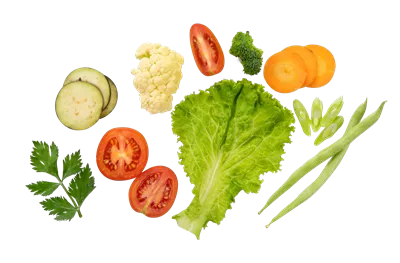 عکس دوربری ترکیب تازه و خام سبزیجات برای تغذیه سالم و خوشمزه