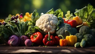 عکس تجربه طعم تازه سبزیجات ارگانیک شامل گل کلم، گوجه فرنگی و هویج