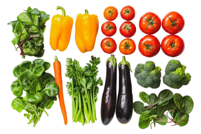 عکس دوربری ترکیب متنوعی از سبزیجات تازه و خوشمزه برای استفاده در آشپزی