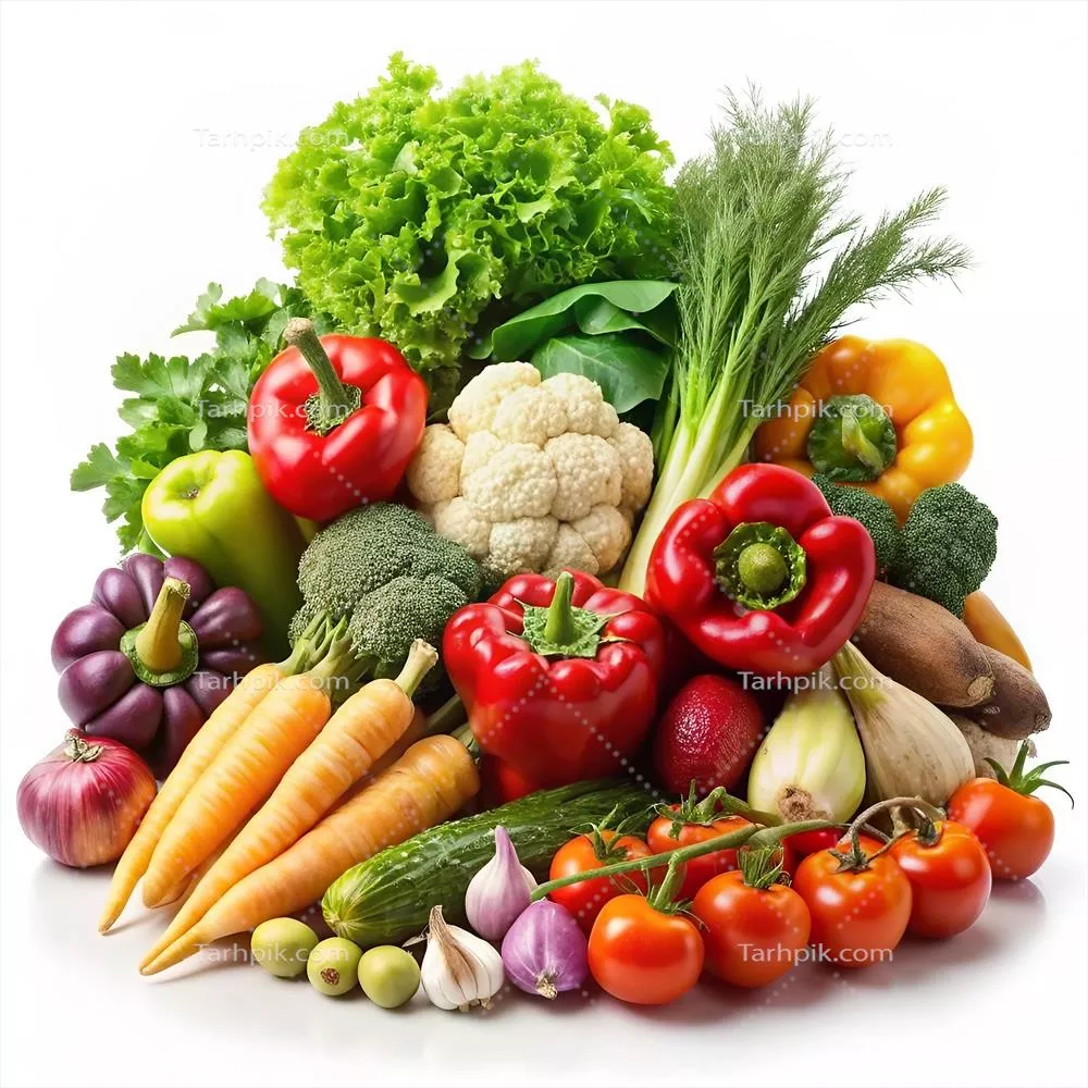 عکس پس زمینه ای از سبزیجات تازه و سالم برای زندگی بهتر