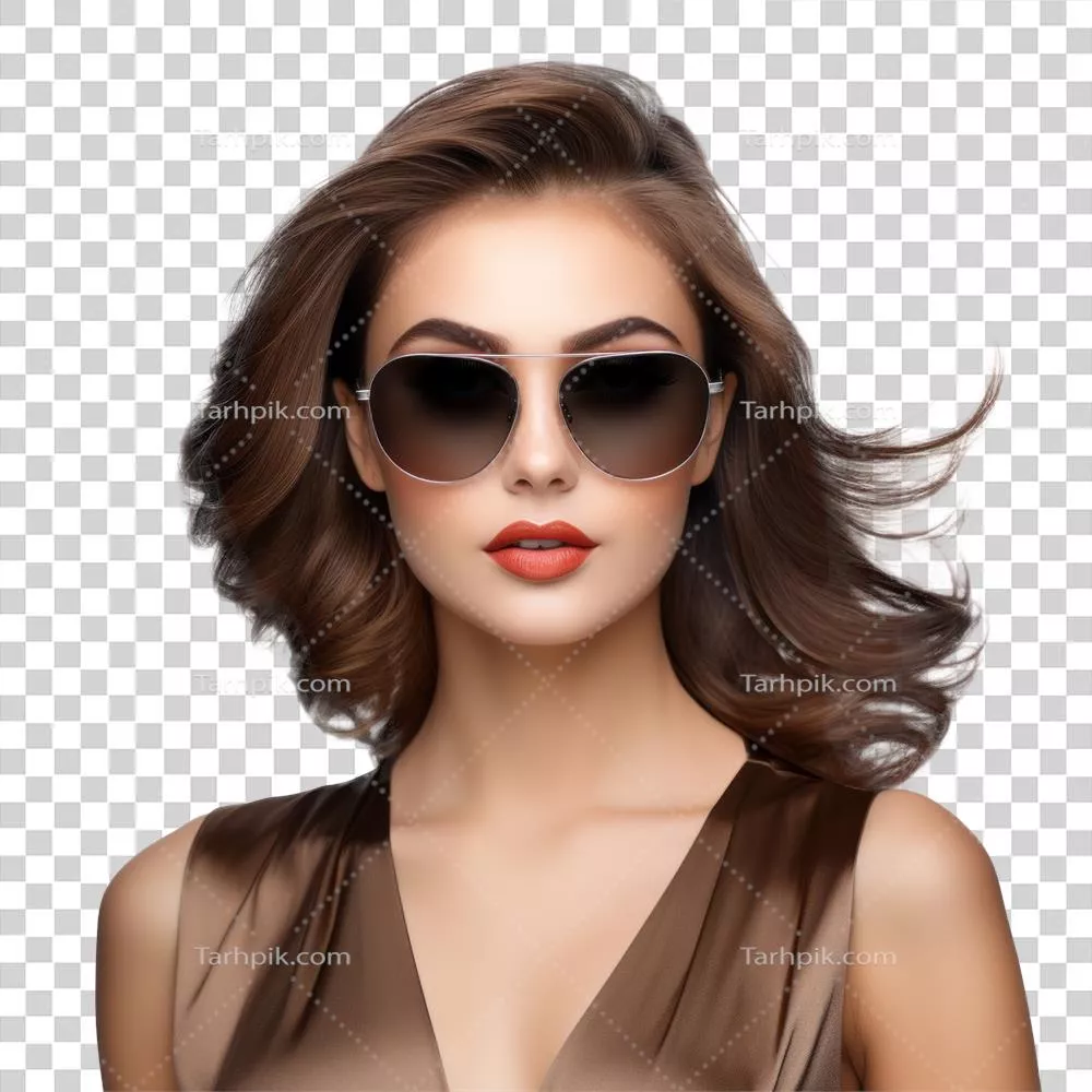 عکس دوربری مدل زیبای دختر با ظاهری جذاب و منحصر به فرد در پس زمینه ساده