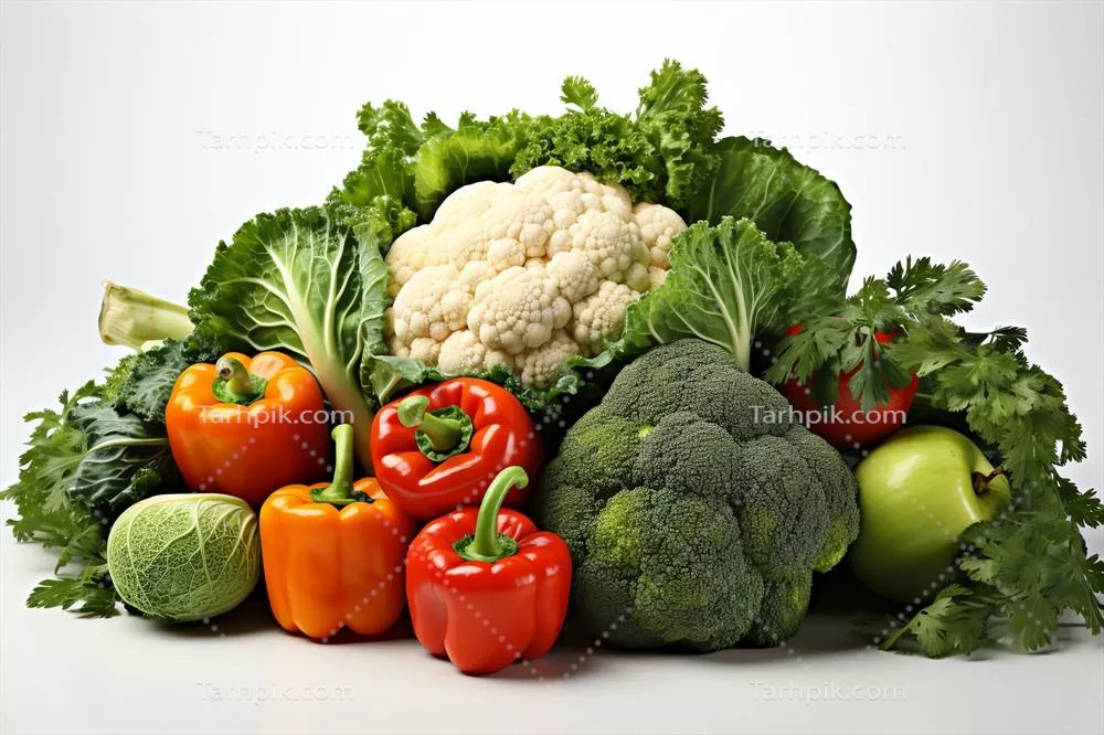 عکس ترکیب تازه ای از سبزیجات و میوه ها برای سالاد سالم و خوشمزه
