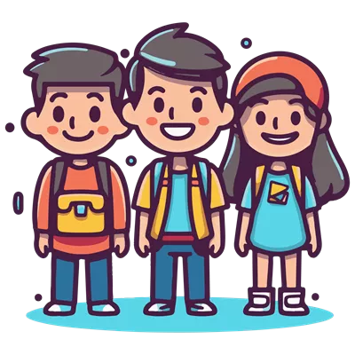 عکس دوربری شخصیت کارتونی دانش آموز با طراحی جذاب و دوست داشتنی