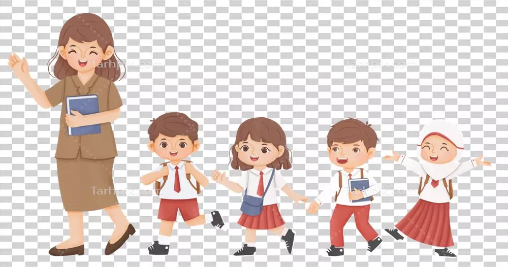 عکس دوربری تصویری از یک دانش آموز دبستانی در حال یادگیری و بازی