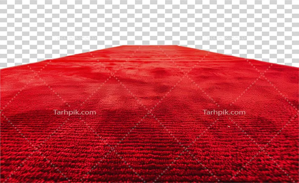 عکس دوربری نمای نزدیک از فرش قرمز با جزئیات دقیق و طراحی زیبا